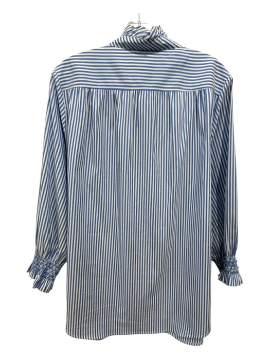 Tuckernuck Size XXL Blue & White Polyester Quarter Button Striped Top Blue & White / XXL