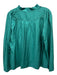 Pomander Place Size XXL Teal Rayon & Polyester V Neck Long Sleeve Boxy Top Teal / XXL