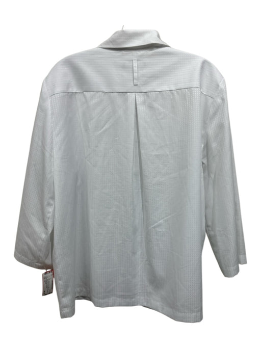 Kal Rieman Size XL White Cotton Button Up Geometric Print Long Sleeve Top White / XL