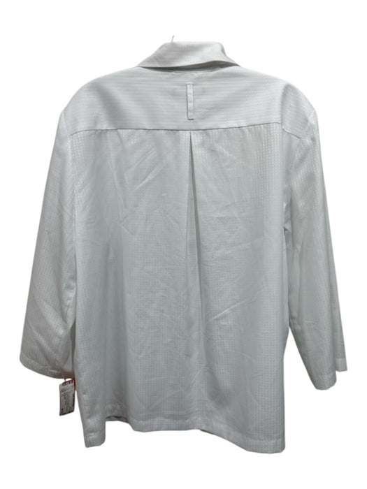 Kal Rieman Size XL White Cotton Button Up Geometric Print Long Sleeve Top White / XL