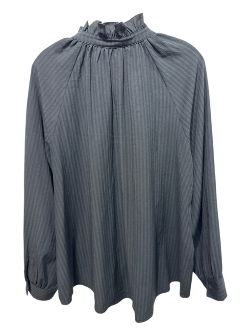 Pomander Place Size XXL Black & Green Polyester Button Up Striped Top Black & Green / XXL