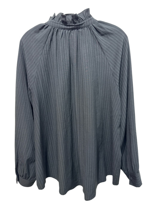 Pomander Place Size XXL Black & Green Polyester Button Up Striped Top Black & Green / XXL