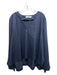 M.M. Lafleur Size XL Navy Tencel & Triacetate V Neck Long Sleeve Top Navy / XL