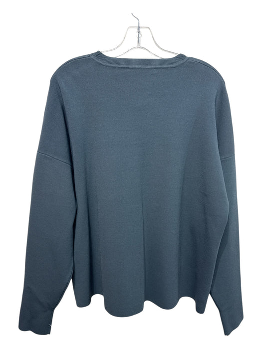 M.M. Lafleur Size xl/xxl Teal Viscose & Nylon Ribbed Long Sleeve Top Teal / xl/xxl