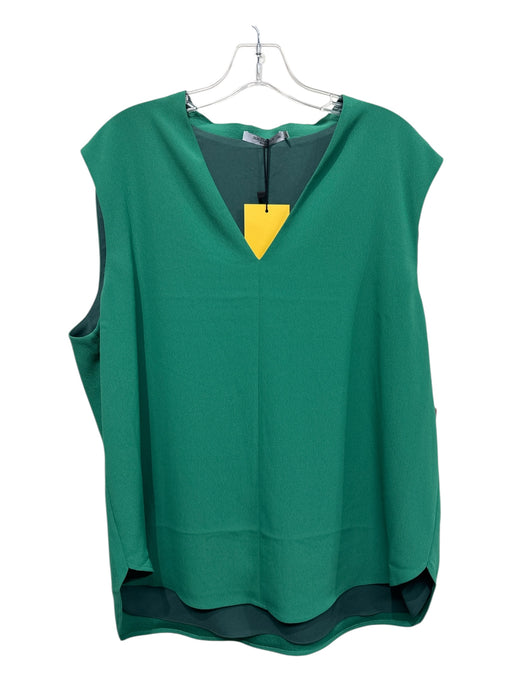 M.M. Lafleur Size XXL Green Polyester Sleeveless V Neck Top Green / XXL