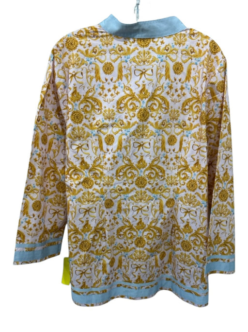 NicoBlu Size XL Light Pink & Orange Cotton Blend Abstract Baroque Tunic Top Light Pink & Orange / XL