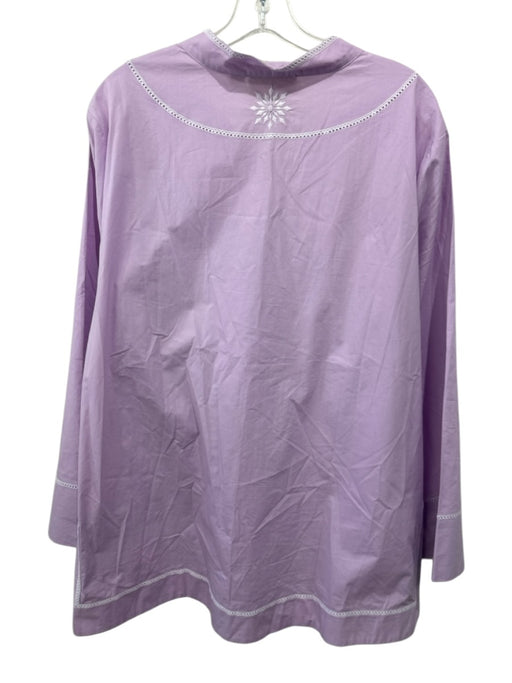 NicoBlu Size XL Lilac Cotton Blend Abstract Stiching Long Sleeve Tunic Top Lilac / XL