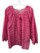Tucker Size XL Pink Print Silk Blend Abstract Button Down Long Sleeve Top Pink Print / XL