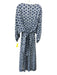 Madison Mathews Size 3XL White & Navy Cotton Blend Floral 3/4 Sleeve Midi Dress White & Navy / 3XL
