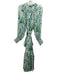 NicoBlu Size 18 Blue, Green, White Polyester Blend Floral Long Sleeve Dress Blue, Green, White / 18