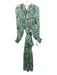 NicoBlu Size 18 Blue, Green, White Polyester Blend Floral Long Sleeve Dress Blue, Green, White / 18