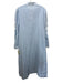 Trish Scully Size XL Baby Blue Cotton Blend Long Sleeve Embroidered Midi Dress Baby Blue / XL