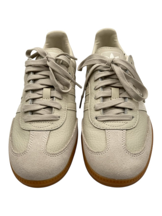 Adidas Shoe Size 9 Off White Leather round toe lace up Low Top Sneakers Off White / 9