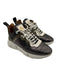 Esseutesse Shoe Size 38 Gunmetal & White Leather Almond Toe lace up Sneakers Gunmetal & White / 38