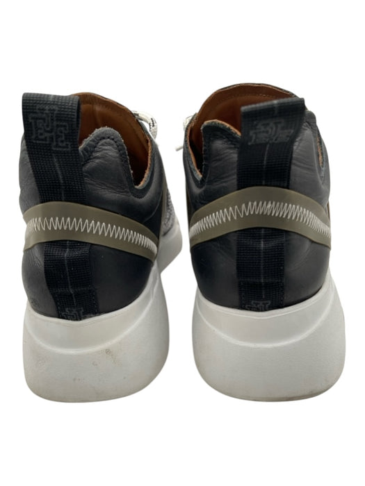 Esseutesse Shoe Size 38 Gunmetal & White Leather Almond Toe lace up Sneakers Gunmetal & White / 38