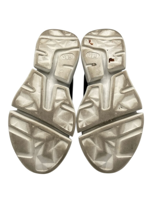 Esseutesse Shoe Size 38 Gunmetal & White Leather Almond Toe lace up Sneakers Gunmetal & White / 38