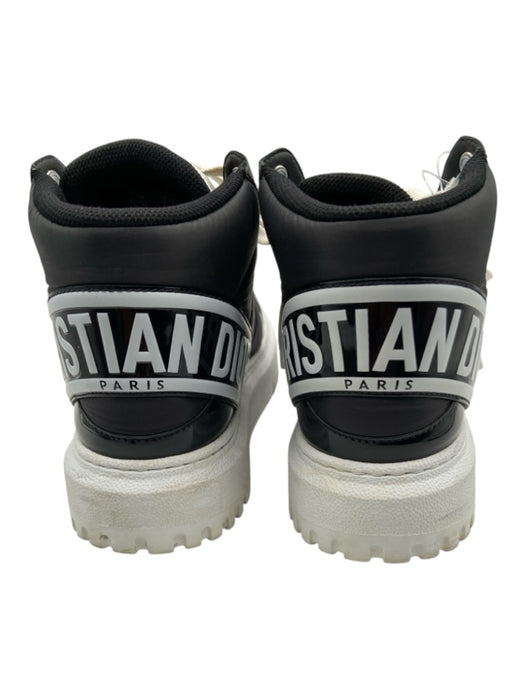 Christian Dior Shoe Size 37.5 Black & White Patent Leather Nylon Logo Sneakers Black & White / 37.5