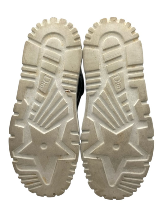 Christian Dior Shoe Size 37.5 Black & White Patent Leather Nylon Logo Sneakers Black & White / 37.5