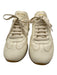 Prada Shoe Size 39.5 White & Gold Leather round toe Logo Lace Up Sneakers White & Gold / 39.5
