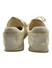 Prada Shoe Size 39.5 White & Gold Leather round toe Logo Lace Up Sneakers White & Gold / 39.5