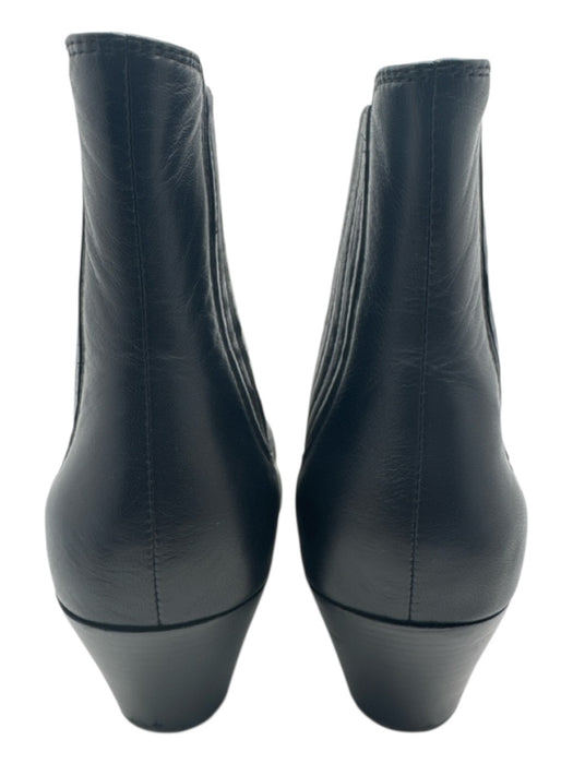 Paige Shoe Size 9 Black Leather Metal Toe Accent Rounded Square Toe Booties Black / 9