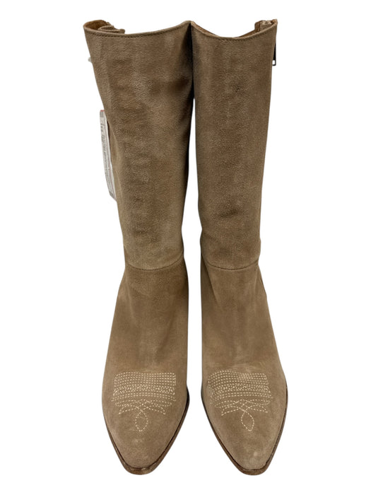 Golden Goose Shoe Size 40 Light Tan Suede Pointed Toe Stich Detail Booties Light Tan / 40