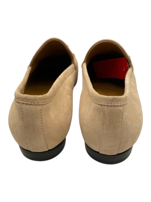 Gucci Shoe Size 39.5 Beige & Gold Suede round toe Horsebit Stack Heel Flats Beige & Gold / 39.5