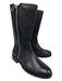 Frye Shoe Size 9 Black Leather round toe Zipper Detail Calf Crop Boots Black / 9