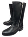 Frye Shoe Size 9 Black Leather round toe Zipper Detail Calf Crop Boots Black / 9