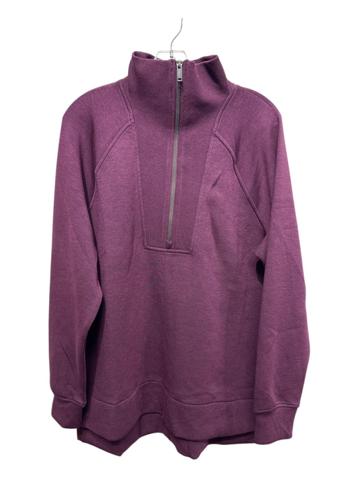 Spanx Size M Burgundy Purple Polyester Blend Heathered High Neck Pullover Jacket Burgundy Purple / M
