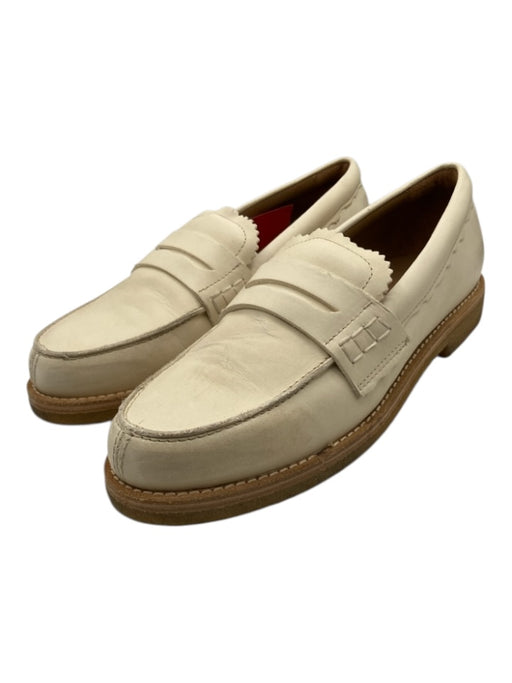Golden Goose Shoe Size 40 Cream Leather Rubber Sole Scallop Detail loafer Flats Cream / 40