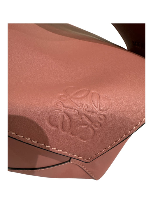 Loewe Dusty Rose Leather Paneled Zip Close Flap Shoulder Bag Dusty Rose / Small