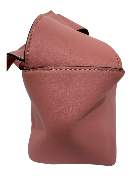 Loewe Dusty Rose Leather Paneled Zip Close Flap Shoulder Bag Dusty Rose / Small