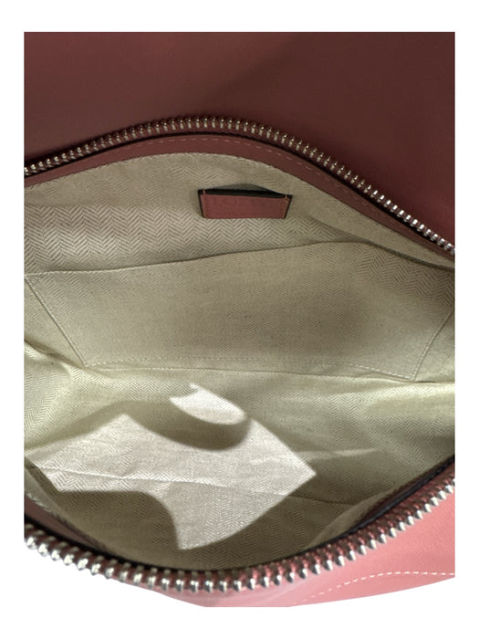 Loewe Dusty Rose Leather Paneled Zip Close Flap Shoulder Bag Dusty Rose / Small