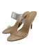 Veronica Beard Shoe Size 8.5 Beige & Clear Suede Vinyl Straps Mule Sandals Beige & Clear / 8.5