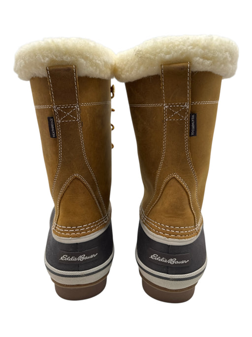 Eddie Bauer Shoe Size 10.5 Brown, Black, & White Leather Shearling Detail Boots Brown, Black, & White / 10.5