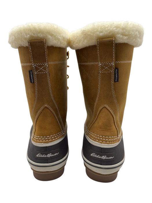 Eddie Bauer Shoe Size 10.5 Brown, Black, & White Leather Shearling Detail Boots Brown, Black, & White / 10.5