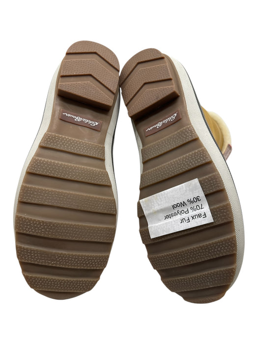 Eddie Bauer Shoe Size 10.5 Brown, Black, & White Leather Shearling Detail Boots Brown, Black, & White / 10.5