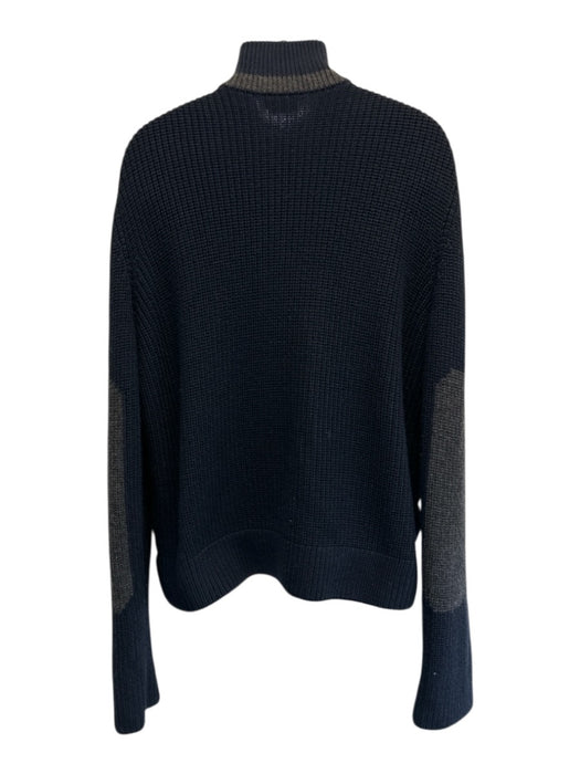 Moncler Size XL Blue Cotton Blend Knit Crew Neck Puffer Men's Sweater Blue / XL