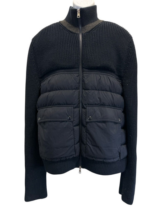 Moncler Size XL Blue Cotton Blend Knit Crew Neck Puffer Men's Sweater Blue / XL