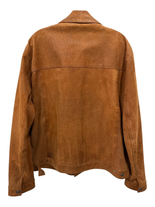 Pino Porte Size XXL Brown Leather Pockets Button up Men's Jacket Brown / XXL