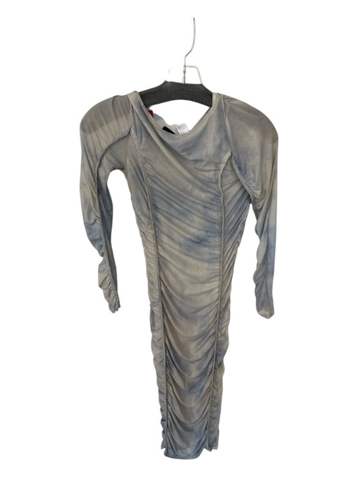 Divided Size S Taupe & Gray Mesh Long Sleeve Gathered Tie Dye Midi Dress Taupe & Gray / S