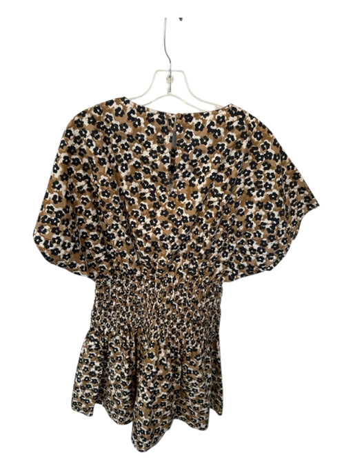Apiece Apart Size XS Brown & Black Cotton Short Sleeve Animal Print Dress Brown & Black / XS