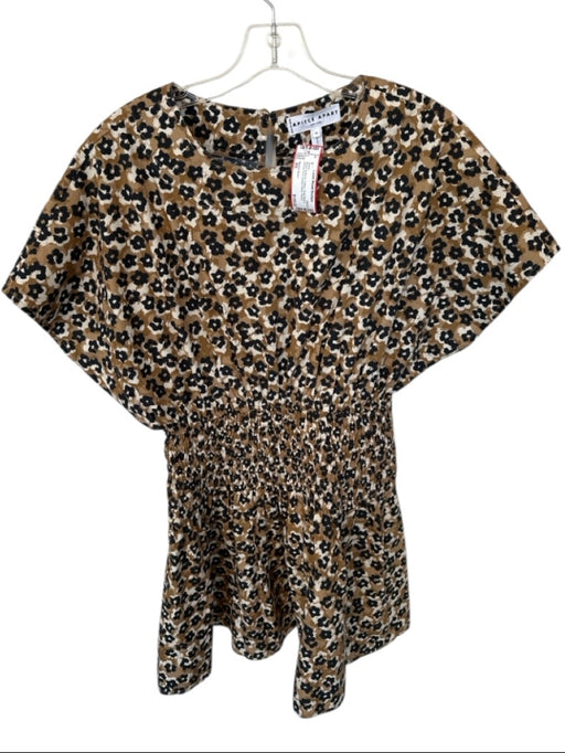 Apiece Apart Size XS Brown & Black Cotton Short Sleeve Animal Print Dress Brown & Black / XS