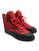 Giuseppe Zanotti Shoe Size 41 Red & Black Leather Gold Accents High Top Sneakers Red & Black / 41