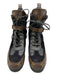 Louis Vuitton Shoe Size 37 Black & Brown Leather Suede Buckle Platform Boots Black & Brown / 37