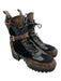 Louis Vuitton Shoe Size 37 Black & Brown Leather Suede Buckle Platform Boots Black & Brown / 37