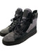 Giuseppe Zanotti Shoe Size 41 Black & Silver Leather Zip Detail Sneakers Black & Silver / 41