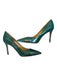 Sam Edelman Shoe Size 8 Dark Green Leather Croc Embossed Stiletto Pumps Dark Green / 8