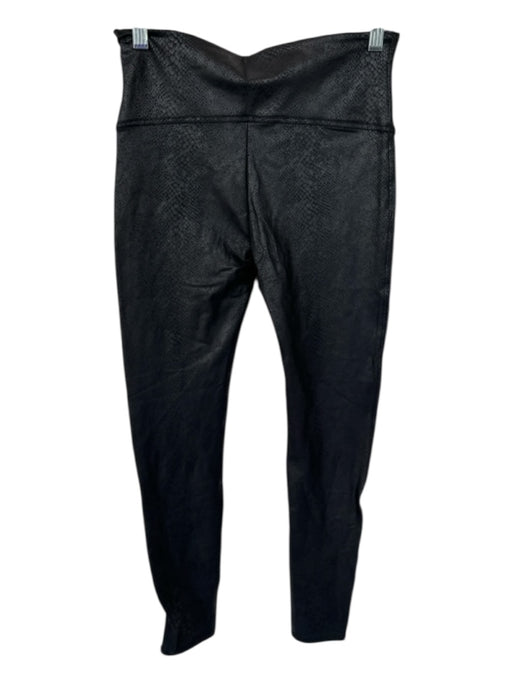 Spanx Size L Black Coated Snake Embossed Leggings Black / L